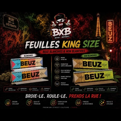 Feuilles Beuz King Size Slim (blanc et non blanchi)