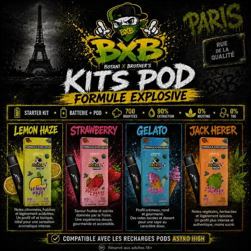 Kit Pod Astro High – Formule Explosive – 700 bouffées – 0% THC