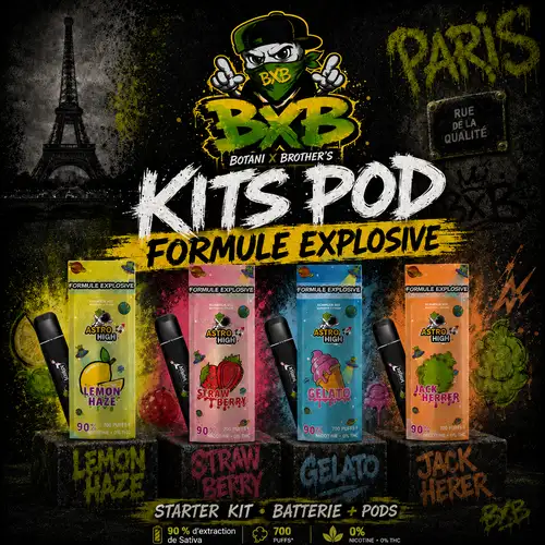 Kit Pod Astro High – Formule Explosive – 700 bouffées – 0% THC